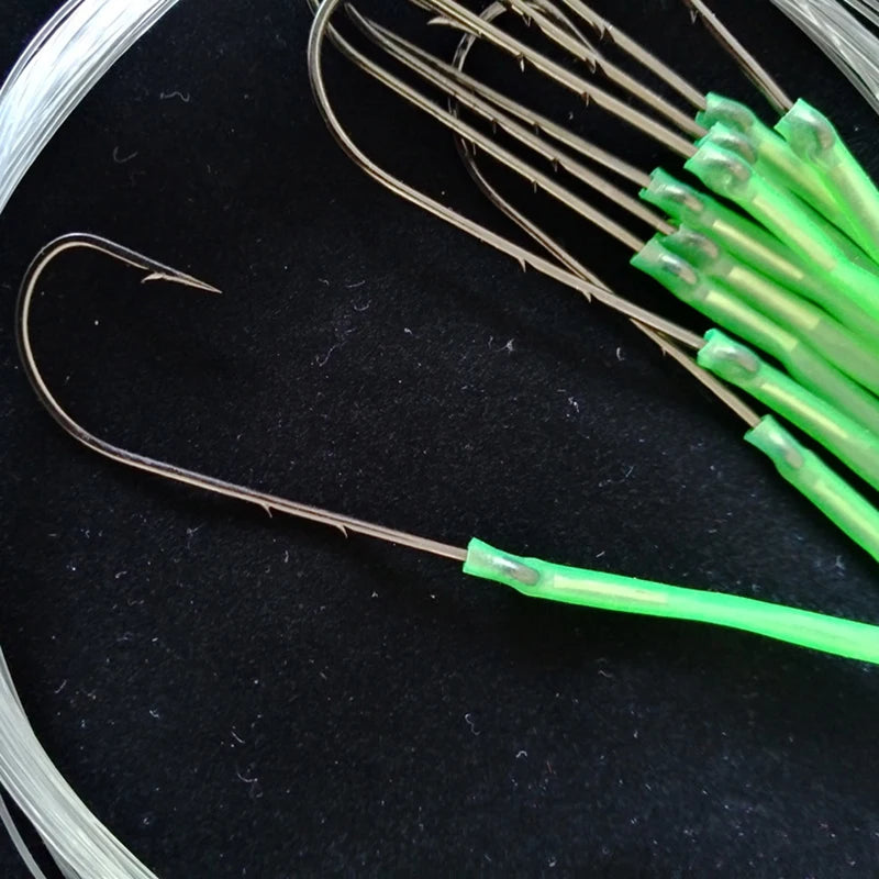 PD Fishing Gear Sea Fishing Double Back Barbs Long Shank Hooks Wire Hooks Hand Tied Hooks Sea Fishing Boat