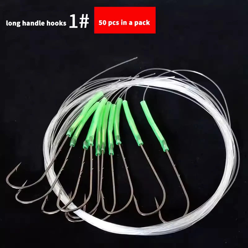 PD Fishing Gear Sea Fishing Double Back Barbs Long Shank Hooks Wire Hooks Hand Tied Hooks Sea Fishing Boat